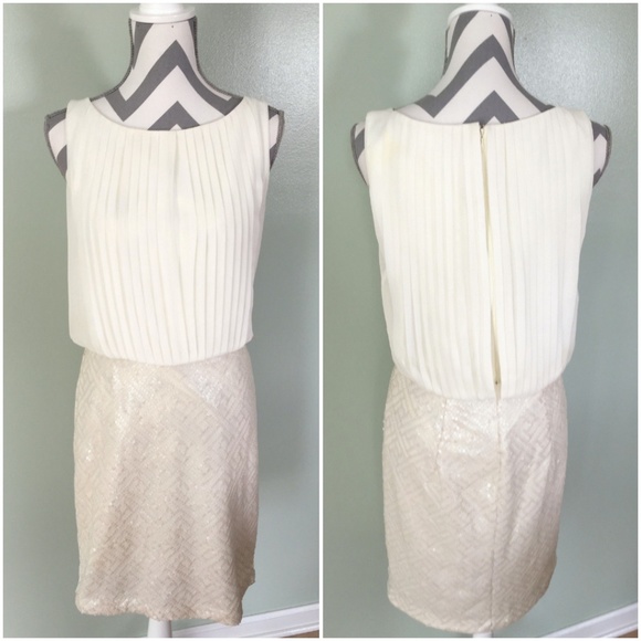 vince camuto white sequin dress